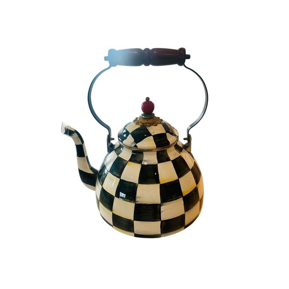 MacKenzie-Childs 3-Qt. Courtly Check Enamel Tea Kettle (See Photos)